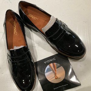 Vionic Cheryl Black Patent Loafers, Brand New, Size 9.5